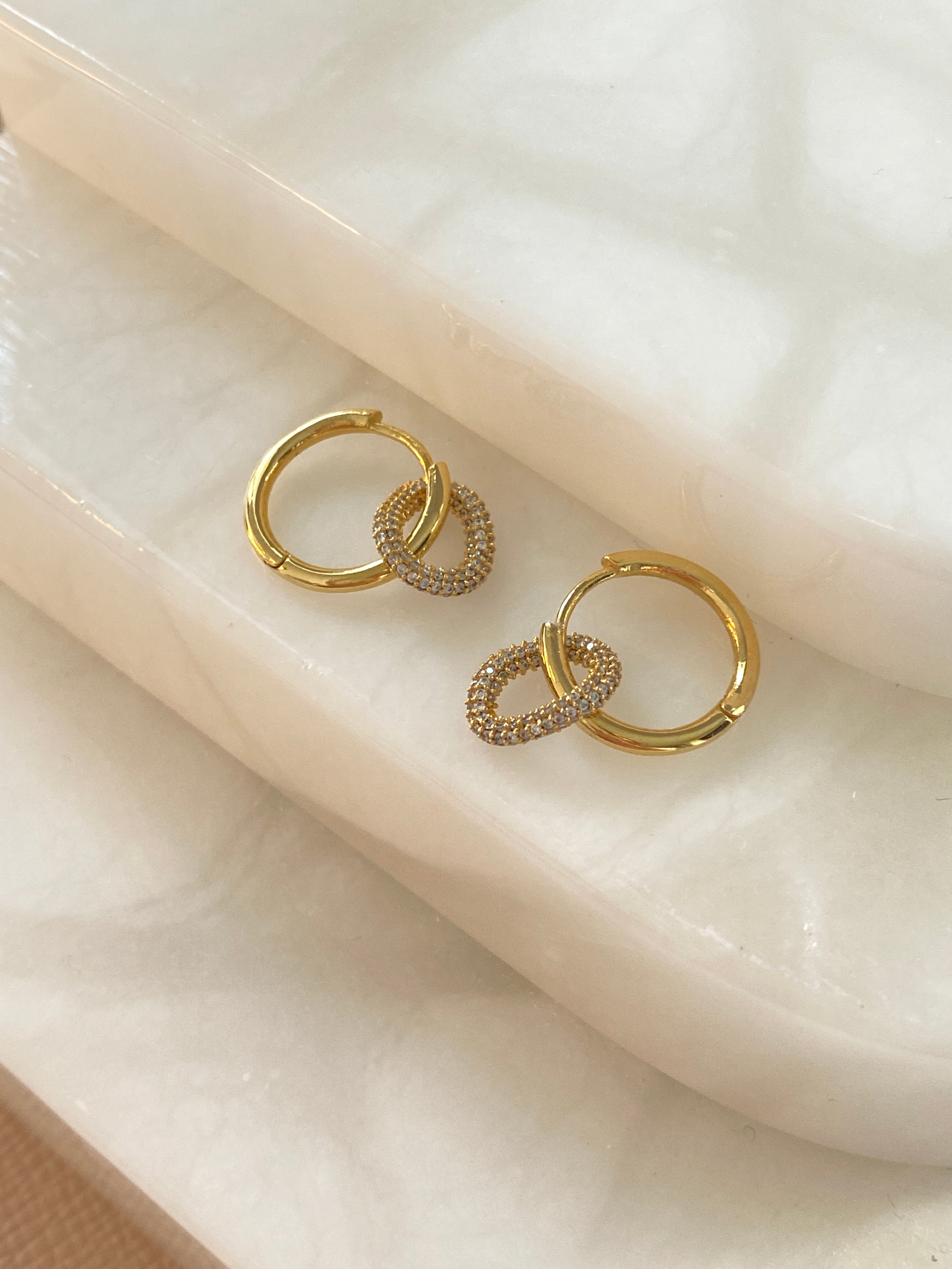 14k gold hoops earrings with diamonds