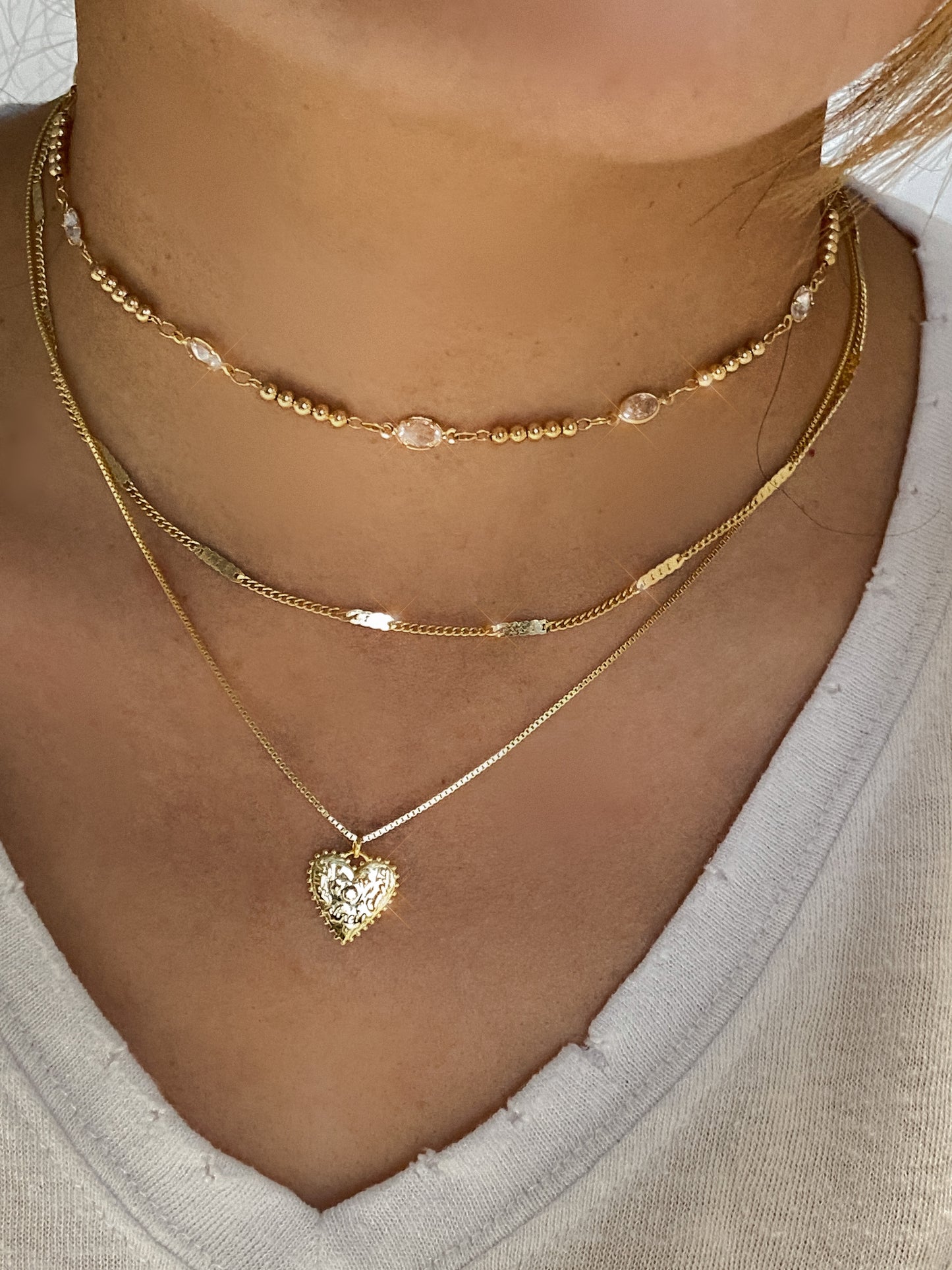 14K Gold Heart Charm Necklace