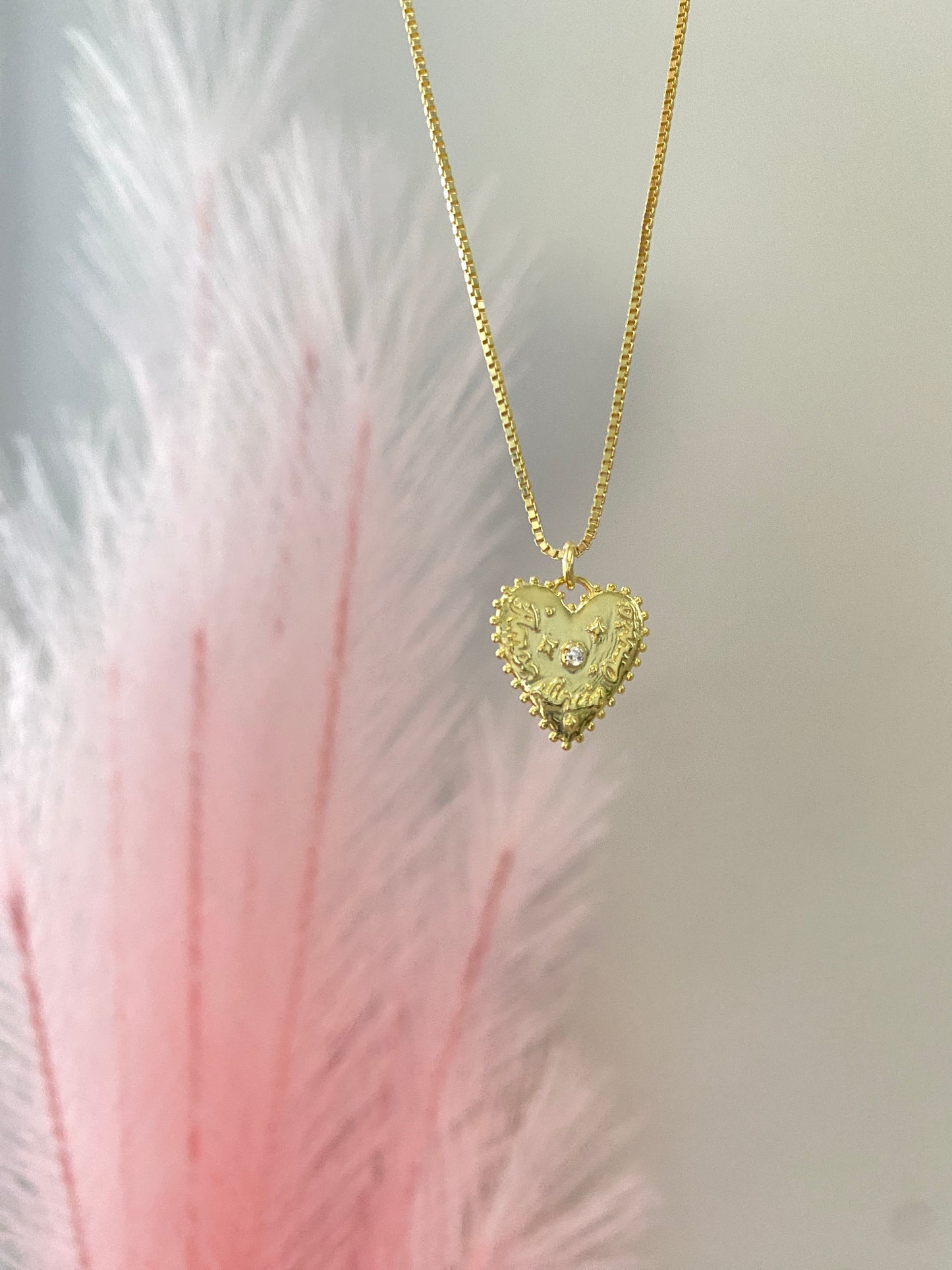 14K Gold Heart Charm Necklace