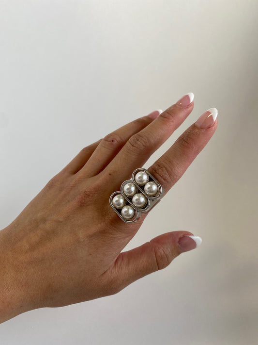 6 Pearls Ring - Silver