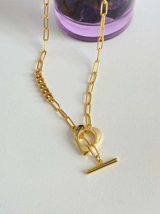 Heart Toggle Necklace - Gold