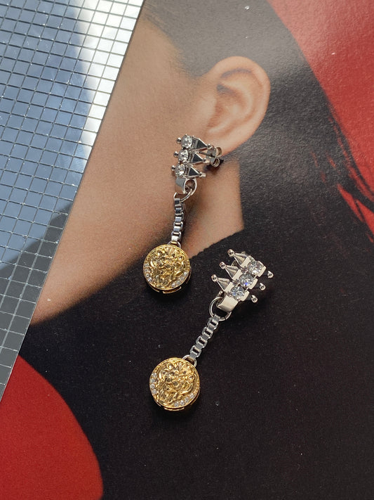 Spike coin earring