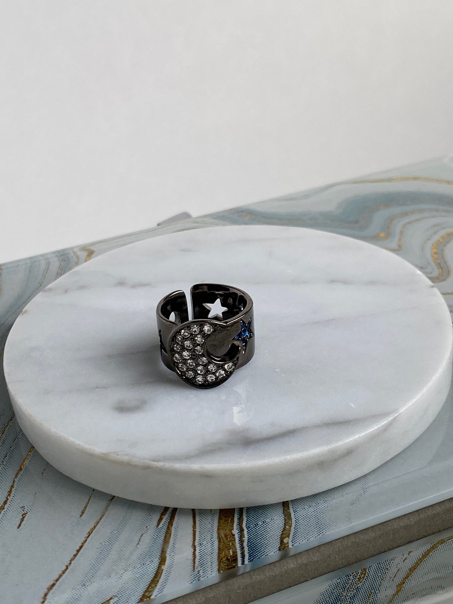 Moon & star Adjustable Ring