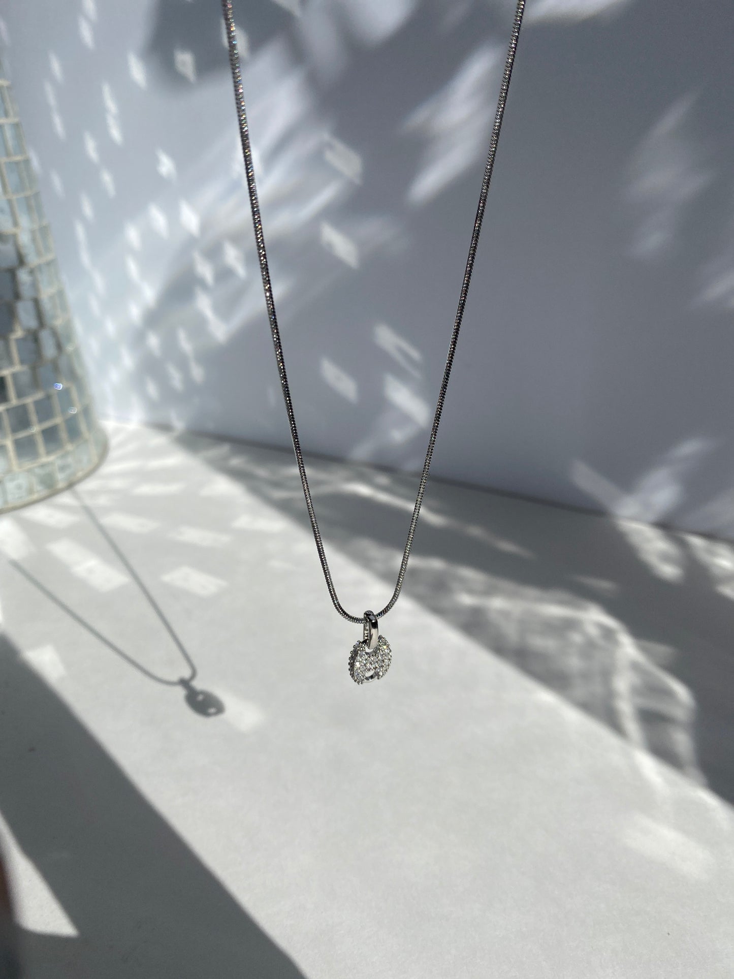 Pave Link Fluid Necklace - Silver