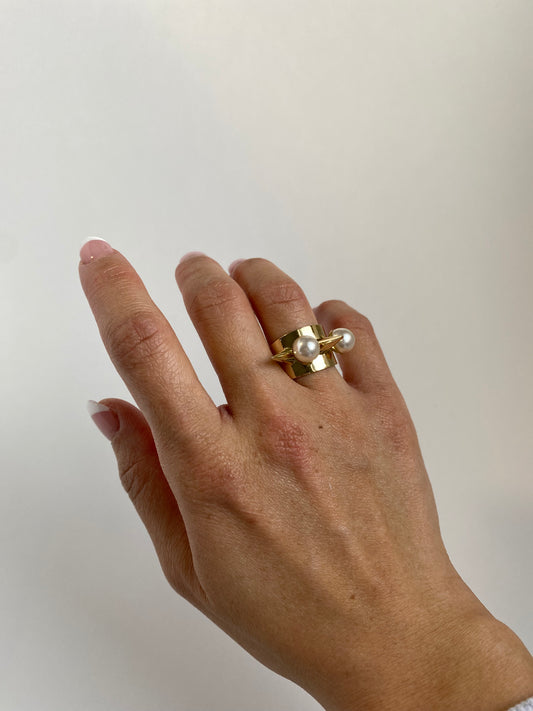 Spike Pearl Ring - Gold