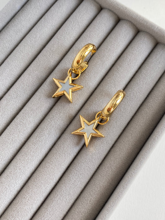 Star Drop Earrings - Gold